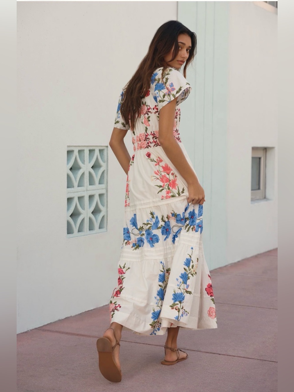 NWT Anthropologie Somerset Maxi Dress - White Floral - Size Medium - Picture 2 of 3